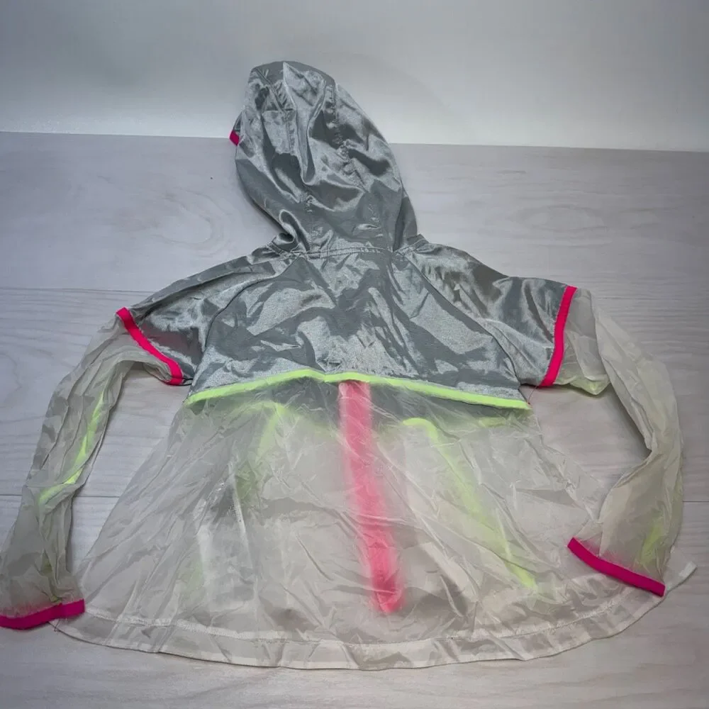 Nike Toddler‎ Girls Jacket 4-5 Translucent Windbreaker Metallic Silver Hooded